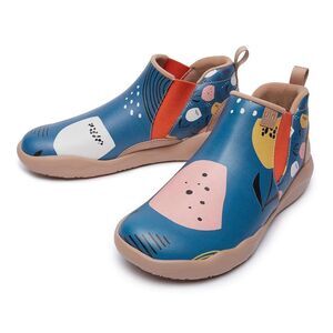 UIN Women's High Top Ankle Boots Walking Shoes (Flower In the Lake)133 No Box